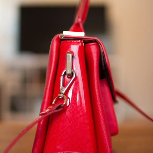 Ted Baker | Bags | Ted Baker London Deep Red Tote With Gold  Ted Baker Designer Handbag - Red with Gold Accents